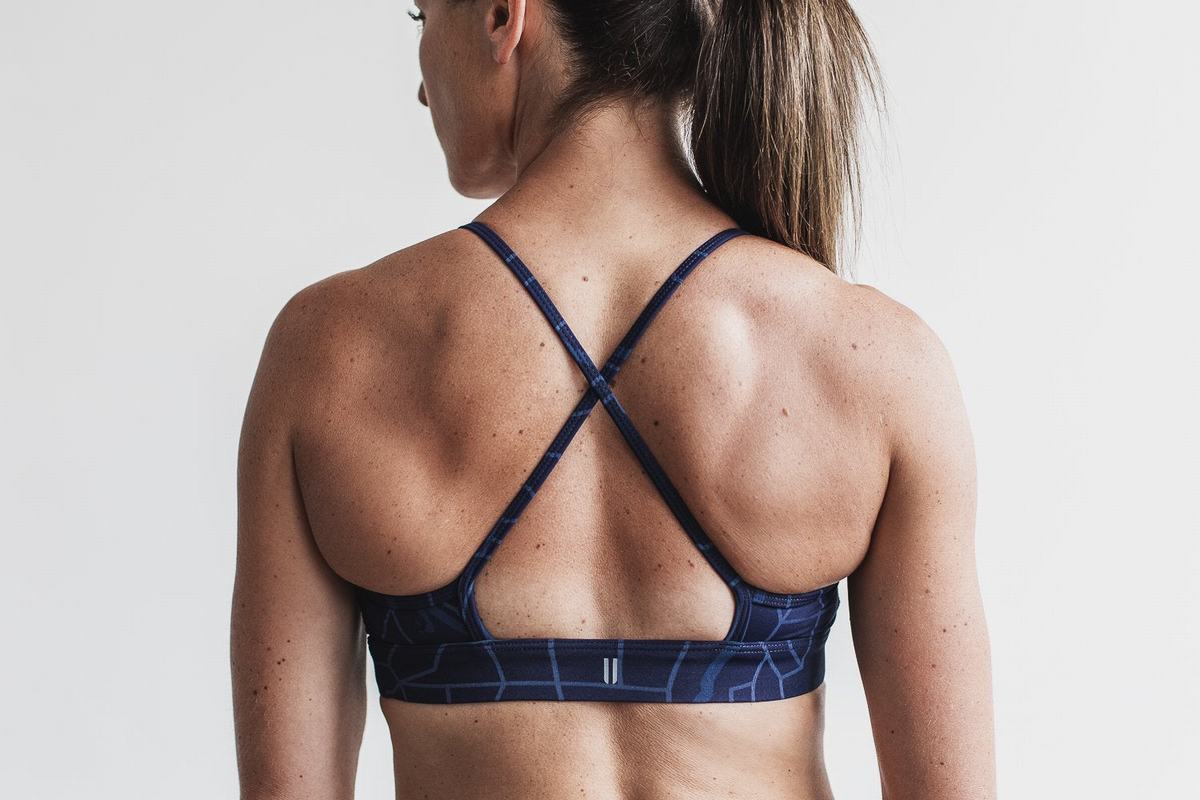 Nobull High-Neck Women's Sports Bras Navy | Australia (MB3942)